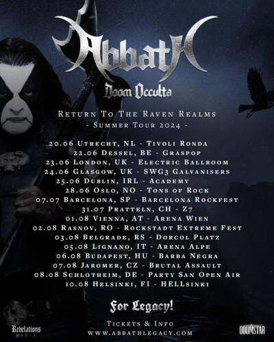 Read more about the article ABBATH announce “Return of the Raven Realms Summer Tour” 2024 tour