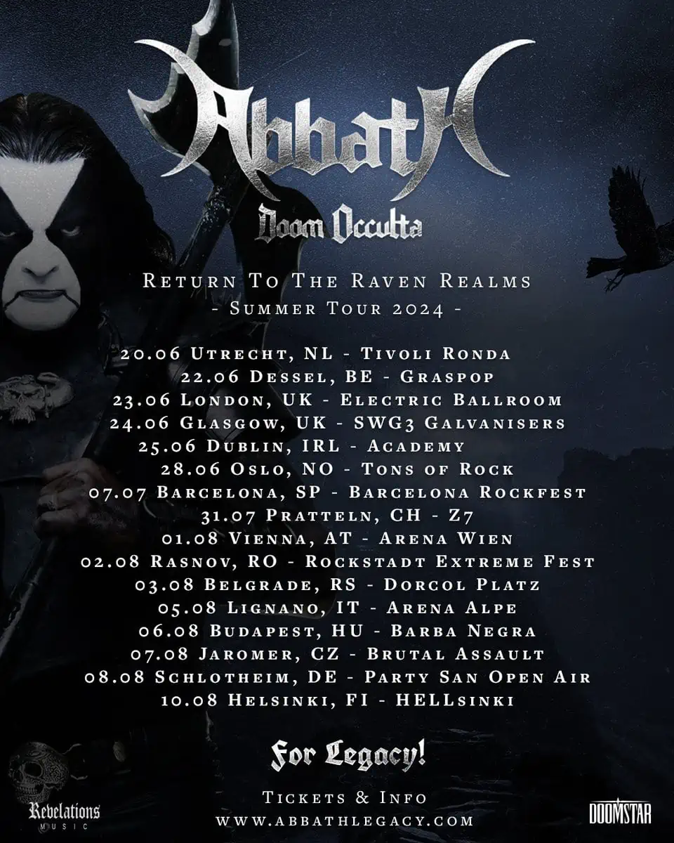 You are currently viewing Οι ABBATH ανακοινώνουν τη “Return of the Raven Realms Summer Tour” 2024 περιοδεία