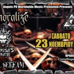 DEMORALIZE / MEDUSA’S WRATH / SOCIAL SCREAM – live @ Temple – Σάββατο 23 Νοεμβρίου.